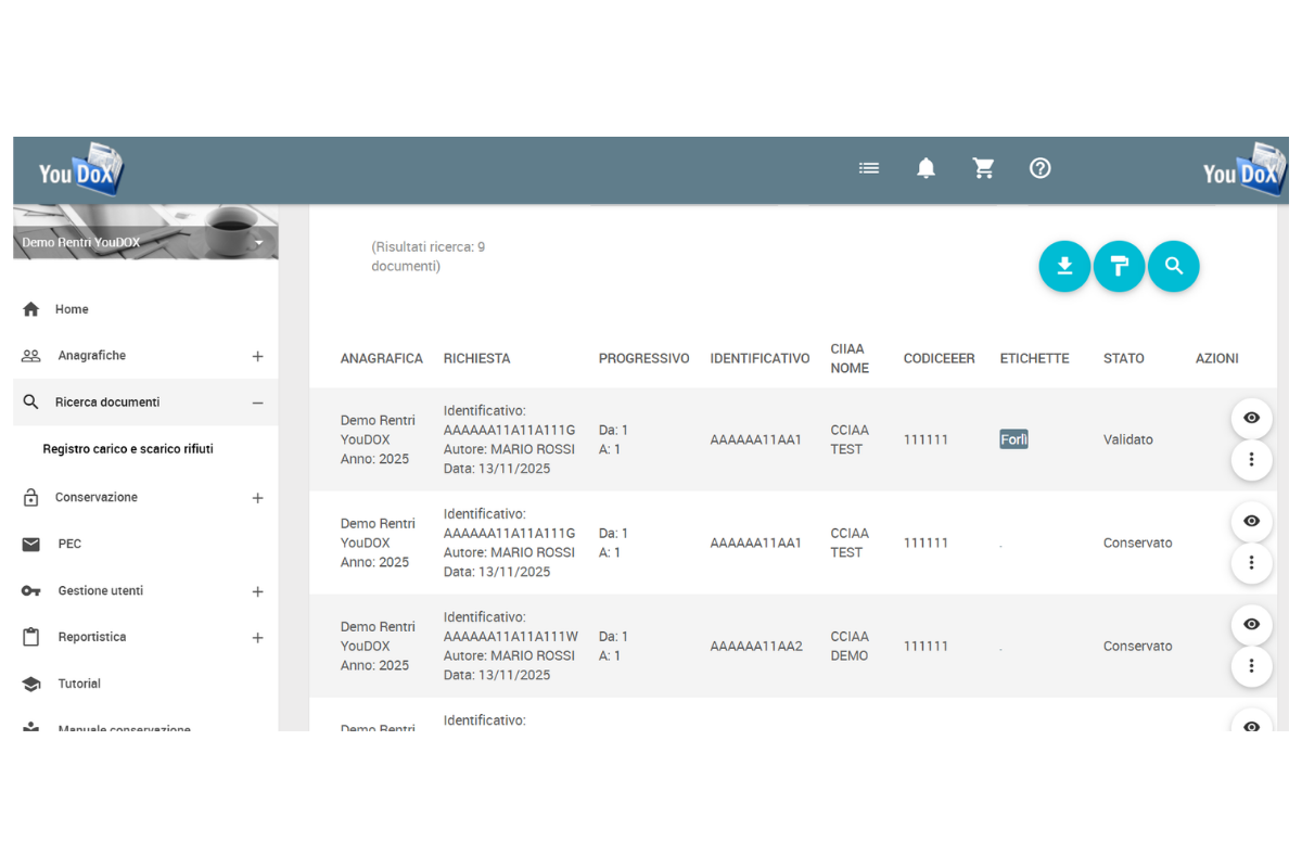 Conservazione a norma RENTRI